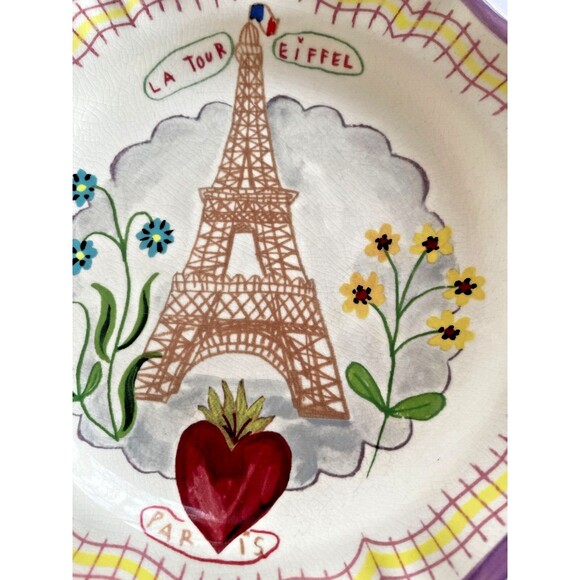 New Nathalie Lete Francophile Collection Anthropology Eiffel Tower Dinner Plate - Picture 4 of 9